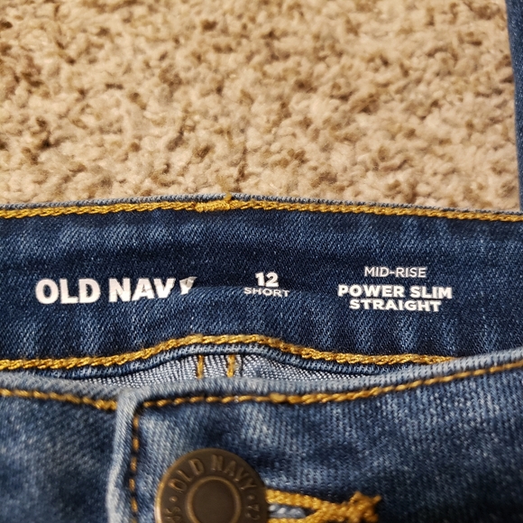 OLD NAVY Mid Rise Jeans Womens Size 12 Short Power Slim Straight Leg Denim - Picture 5 of 13